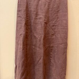 Flax Jeanne Engelhart Maxi Skirt Pull On Linen Sz. L Brown Lagenlook Minimalist